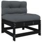 Preview: 8-tlg. Garten-Lounge-Set mit Kissen Schwarz Massivholz