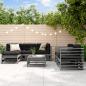 Preview: ARDEBO.de - 7-tlg. Garten-Lounge-Set mit Kissen Grau Massivholz