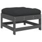 Preview: 7-tlg. Garten-Lounge-Set mit Kissen Grau Massivholz