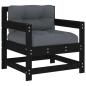 Preview: 7-tlg. Garten-Lounge-Set mit Kissen Schwarz Massivholz