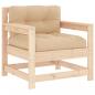 Preview: 6-tlg. Garten-Lounge-Set mit Kissen Massivholz