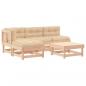 Preview: 5-tlg. Garten-Lounge-Set mit Kissen Massivholz
