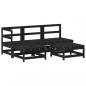 Preview: 5-tlg. Garten-Lounge-Set mit Kissen Schwarz Massivholz