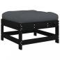 Preview: 5-tlg. Garten-Lounge-Set mit Kissen Schwarz Massivholz