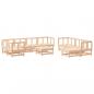 Preview: 10-tlg. Garten-Lounge-Set mit Kissen Massivholz