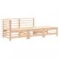 Preview: 3-tlg. Garten-Lounge-Set mit Kissen Massivholz