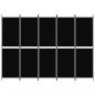 Preview: 5-tlg. Paravent Schwarz 250x180 cm Stoff