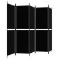Preview: 5-tlg. Paravent Schwarz 250x180 cm Stoff