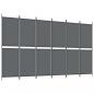 Preview: 6-tlg. Paravent Anthrazit 300x180 cm Stoff