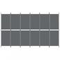 Preview: 6-tlg. Paravent Anthrazit 300x180 cm Stoff