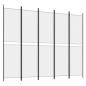 Preview: 5-tlg. Paravent Weiß 250x200 cm Stoff