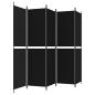Preview: ARDEBO.de - 5-tlg. Paravent Schwarz 250x200 cm Stoff