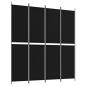 Preview: 4-tlg. Paravent Schwarz 200x220 cm Stoff