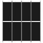 Preview: 4-tlg. Paravent Schwarz 200x220 cm Stoff