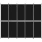 Preview: 5-tlg. Paravent Schwarz 250x220 cm Stoff