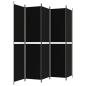 Preview: 5-tlg. Paravent Schwarz 250x220 cm Stoff