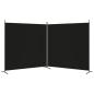 Preview: 2-tlg. Paravent Schwarz 348x180 cm Stoff