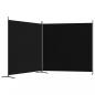 Preview: 2-tlg. Paravent Schwarz 348x180 cm Stoff