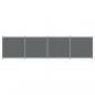 Preview: 4-tlg. Paravent Anthrazit 698x180 cm Stoff
