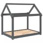 Preview: Hundebett Grau 101x70x90 cm Massivholz Kiefer