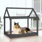Preview: Hundebett Grau 101x70x90 cm Massivholz Kiefer