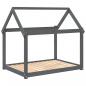 Preview: Hundebett Grau 111x80x100 cm Massivholz Kiefer