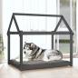 Preview: Hundebett Grau 111x80x100 cm Massivholz Kiefer