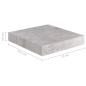 Preview: Schweberegale 2 Stk. Betongrau 23x23,5x3,8 cm MDF