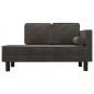 Preview: Chaiselongue mit Kissen und Nackenrolle Dunkelgrau Samt