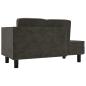 Preview: Chaiselongue mit Kissen und Nackenrolle Dunkelgrau Samt