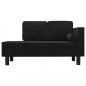 Preview: Chaiselongue mit Kissen und Nackenrolle Schwarz Samt