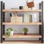 Preview: ARDEBO.de - Wandregal Hellbraun 120x50x(2-6) cm Massivholz Eiche Behandelt