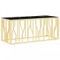 Preview: Couchtisch Golden 110x45x45 cm Edelstahl und Glas