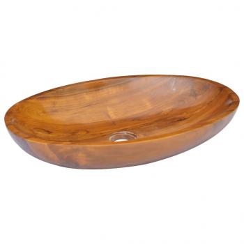 Waschbecken Massivholz Teak 60x40x10 cm