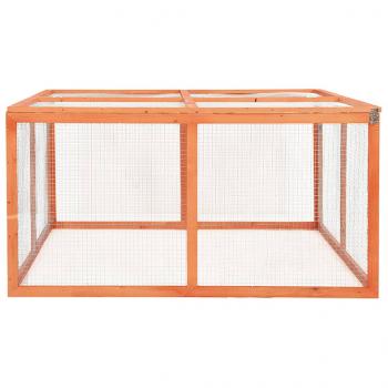 Kaninchenstall 124x120x60 cm Massivholz Tanne