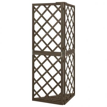Eckspalier Grau 50x50x145 cm Massivholz Tanne