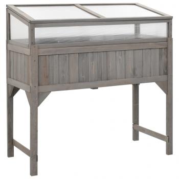 ARDEBO.de - Hochbeet mit Gewächshaus 110x54x120 cm Massivholz Tanne