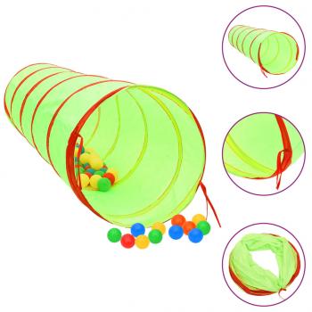 ARDEBO.de - Spieltunnel mit 250 Bällen Grün 175 cm Polyester