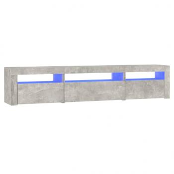 TV-Schrank mit LED-Leuchten Betongrau 195x35x40 cm