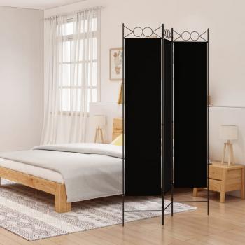 ARDEBO.de - 3-tlg. Paravent Schwarz 120x200 cm Stoff