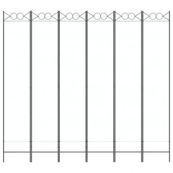6-tlg. Paravent Weiß 240x220 cm Stoff
