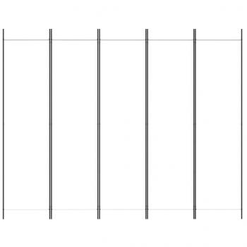 5-tlg. Paravent Weiß 250x200 cm Stoff