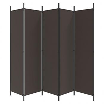 6-tlg. Paravent Braun 300x200 cm Stoff