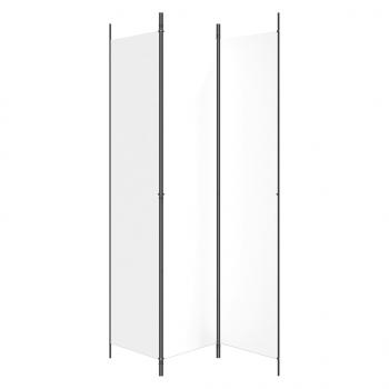 3-tlg. Paravent Weiß 150x220 cm Stoff