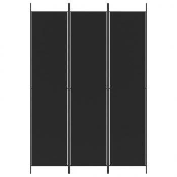 3-tlg. Paravent Schwarz 150x220 cm Stoff
