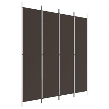 4-tlg. Paravent Braun 200x220 cm Stoff