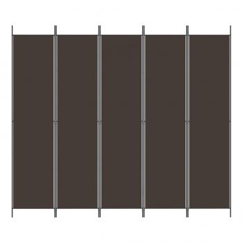 5-tlg. Paravent Braun 250x220 cm Stoff