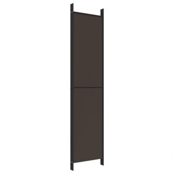 5-tlg. Paravent Braun 250x220 cm Stoff