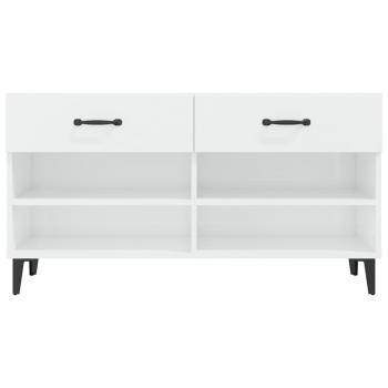 Schuhschrank Hochglanz-Weiß 102x35x55 cm Holzwerkstoff