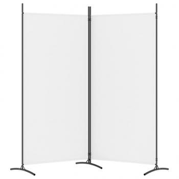  2-tlg. Paravent Weiß 175x180 cm Stoff